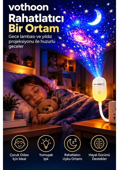 24 Film Diskli Galaksi Uzay Projektörü Usb Tak Çalıştır Çocuk Odası Projeksiyon Gece Lambası Aklby-bsva58