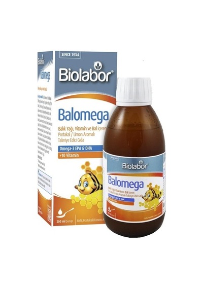 Biolabor Balomega Bal Portakal Limon Aromalı Şurup 200ml