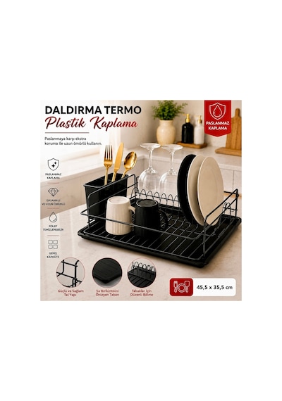 En Çok Tercih Edilen Daldırma Termo Plastik Kaplama Bulaşıklık Paslanmaz & Kararma Yapmaz Ultra Geniş Kapasiteli Tabaklık Su Tutmayan Tepsi Premium Mutfak Kurutmalık 45,5x35,5 Cm-siyah Siyah En Çok Tercih Edilen Daldırma Termo Plastik Kaplama Bulaşıklık Paslanmaz & Kararma Yapmaz Ultra Geniş Kapasiteli Tabaklık Su Tutmayan Tepsi Premium Mutfak Kurutmalık 45,5x35,5 Cm-siyah Siyah