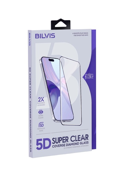 Apple iPhone Uyumlu, 15 Pro Max Bilvis 5d Super Clear Diamond Cam Ekran Koruyucu