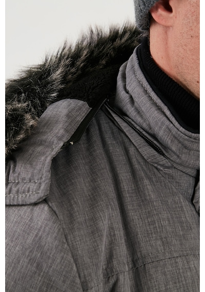 Buratti Peluş Astarlı Suya Ve Rüzgara Dayanıklı Soğuk Geçirmez Slim Fit Erkek Mont 5711051 Açık Gri