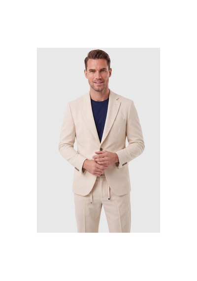 Deepsea Erkek Bej Slim Fit Likralı Gofre Kumaş Takım Elbise İpli Lastikli Pantolon 2602326