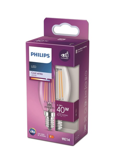 Lexroo Led Classic 40w B35 E14 Mum Tipi Beyaz Işık Dim Edilmez Filament Led Ampul Standart
