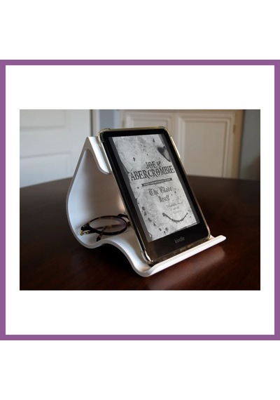 Bezos 3d Baskı Kavisli Kitap Ve Kindle Standı Okuma İstasyonu Dalgalı Kitap Tutucu Okuma Standı Beyaz Rengaren