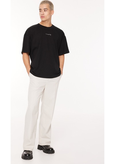 John Richmond Bisiklet Yaka Siyah Erkek T-shirt Uma23124ts