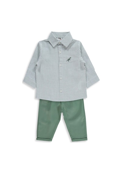 Civil Baby Erkek Bebek Dinozor Nakışlı 6-18 Ay Takım - Haki