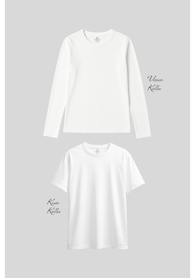 Tommylife Basic O Yaka 2li Paket Beyaz Kadın T-shirt