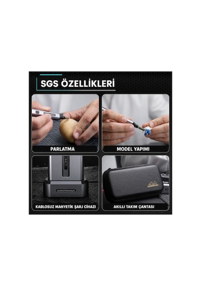 Arrowmax Sgs Pro Plus Am-199214 Akıllı Gravür Ve Parlatma Kalemi 42 Parça Set