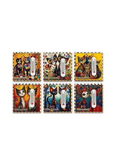 Magicool Kedi Tasarımı İstanbul Temalı Buzdolapı Süsü Magnet Alk5406