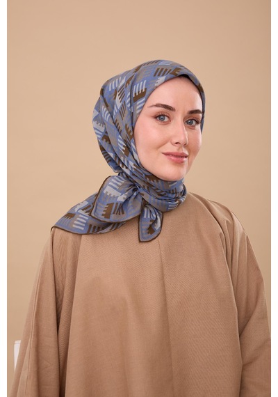 Silk Home Yaz Esintisi Eşarp 150001-02 Yeşil Kahve, İndigo, Gri