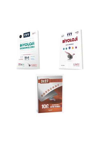 2027 Limit Tyt Biyoloji 50x6 Deneme + Soru + Anla Kazan Paragraf Deneme 3'lü Set