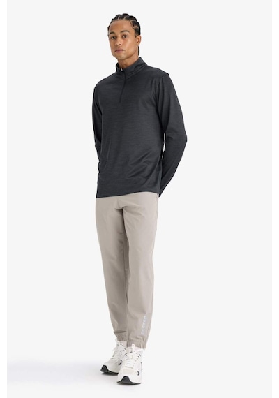 Defacto Defactofit Slim Fit Dar Kesim Fermuar Cepli Dokuma Sporcu Jogger F1288ax25augr317 Gri