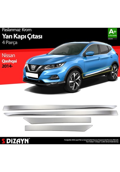 S-Dizayn  Nissan Qashqai Krom Yan Kapı Çıtası 4 Prç 2014-2021