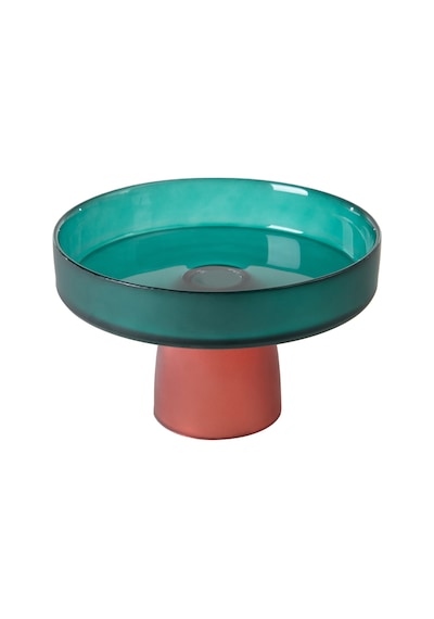 Mudo Home Colors Ayaklı Cam Sunum 18cm- Yeşil Çok Renkli