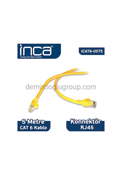 Inca Cat6 5 Metre Sari  Kablo
