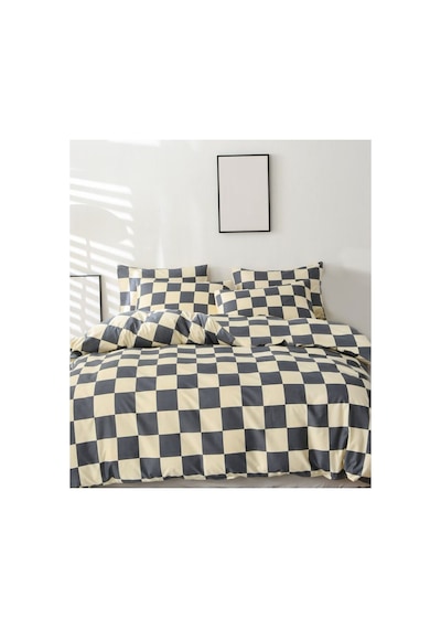 Ranforce Kumaşından Dama Desenli Çift Kişilik Nevresim Seti 200x220 Çok Renkli