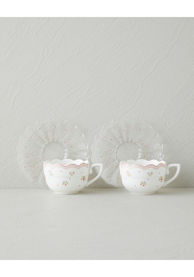 English Home Daisy Days New Bone China 4 Parça 2 Kişilik Cam Tabaklı Kahve Fincan Takımı 80 Ml Pembe - Yeşil English Home Daisy Days New Bone China 4 Parça 2 Kişilik Cam Tabaklı Kahve Fincan Takımı 80 Ml Pembe - Yeşil