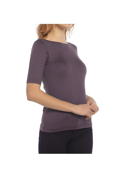Bulalgiy Kadın Eflatun Basic Tişört - Bga782185 Eflatun