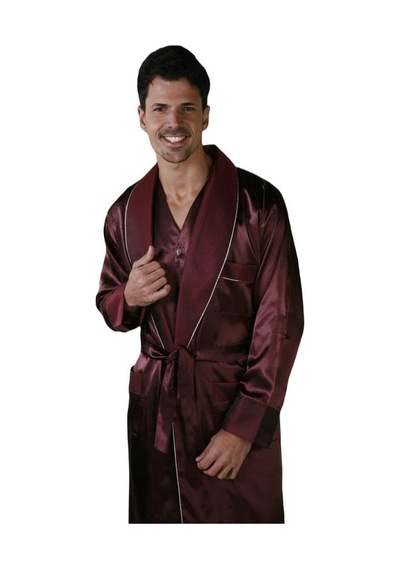 Ancelo 333 Saten Pijama Takım Ve Robdöşambr 3lü Damat Çeyiz Set Bordo