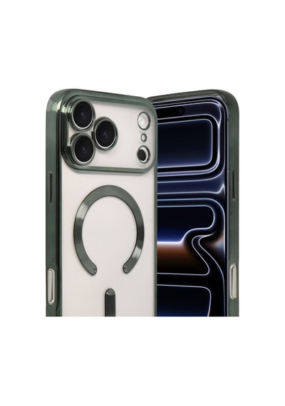 Apple Uyumlu iPhone 17 Pro Max Uyumlu Kross Magneticsafe Kapak - Koyu Yeşil