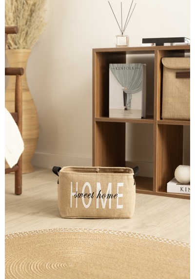 Tidy Jüt Home Yazılı Sepet 30x22x18 Cm 6014 Natural