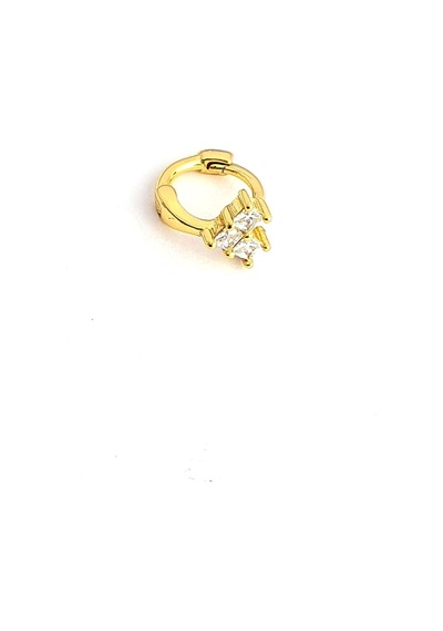 Baget Zirkon Taşlı 925ayar Gümüş Altın Tragus Kıkırdak Tek Halka Küpe Altın