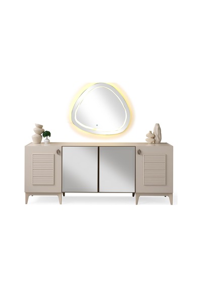 Sude Modern Dolaplı Çekmeceli Aynasız Konsol 200 50 78 Vizon