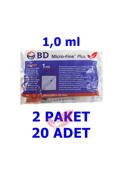 (10'Lu 2 Paket) 1.0 Ml Bd Micro-Fine Plus İnsülin Enjektörü