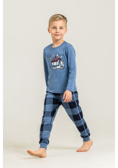 Rolypoly Erkek Çocuk Lets Build Mavi Uzun Kol Pijama Takım Rp3872-c-v2 Rp3872-c-v2