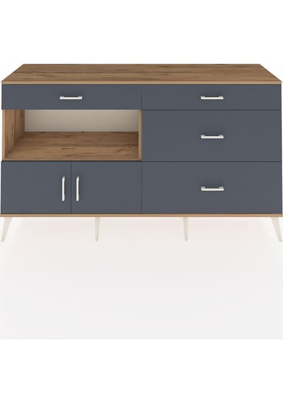 Hyperion Konsol Tek Raflı 4 Çekmeceli 2 Kapaklı 176x44x99 Çam-ant Çam-antrasit Hyperion Konsol Tek Raflı 4 Çekmeceli 2 Kapaklı 176x44x99 Çam-ant Çam-antrasit