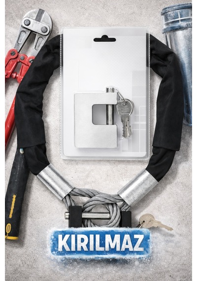 1.5 Metre 10 Mm Kalınlıkta Motorsiklet Çelik Halat Ve Kilit Motorsiklet Zincir Kilit