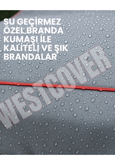 Ford Transit Connect Cargo Van Uyumlu Kırmızı Dikişli-gri Oto Branda,çadırı