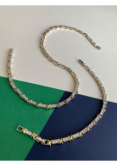 Pinery Jewels Vıp Tiff X Suyolu Zirkon Taşlı Bileklik Altın