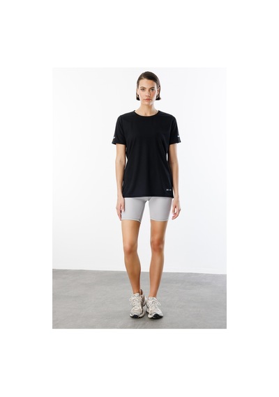 Genius Store Kadın Nem Emici Hızlı Kuruma Atletik Teknik Performans Spor T-shirt Drıfıt-kısakol Siyah