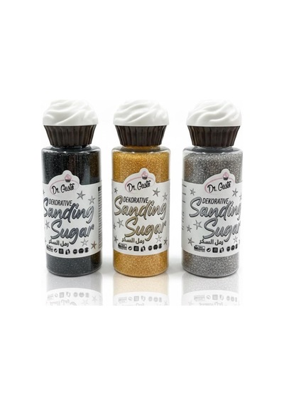 Sanding Şeker 3 Lü Set 100 Gr Altın, Gümüş Ve Siyah Pasta & Tatlı Süsleme Şekeri