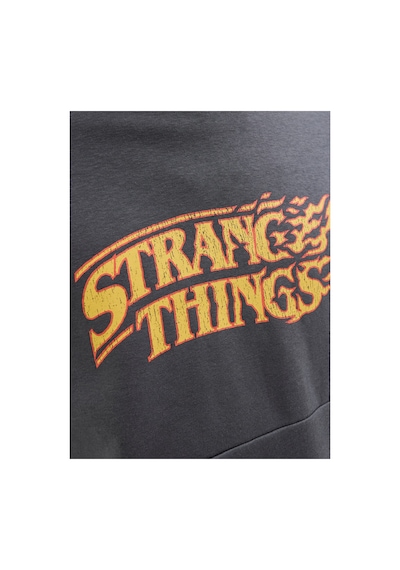 Jack & Jones Jorstranger Things Erkek Sweatshirt Kapşonlu Relaxed Fit 12291655 Asphalt