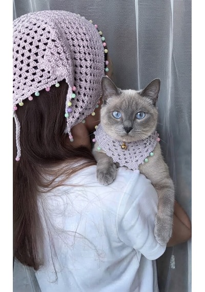El Emeği Anne Ve Kedi Seti Açık Lila