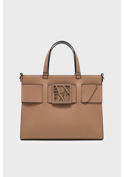 Armani Exchange Logolu Çıkarılabilir Askılı Çanta Kadın Çanta 9426890 A874 U6186 Taba