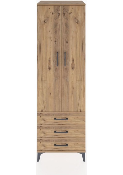 Hyperion Dolap 2 Raflı 3 Çekmeceli Tek Askılı 60x44x195 Çam-çam Çam