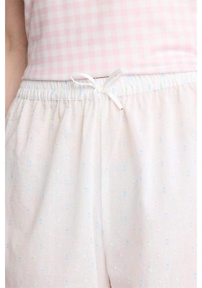 Defacto Regular Fıt Uzun Boy Gabardin Ecru Pijama Alt G4414ax26smer98 Ekru-er98