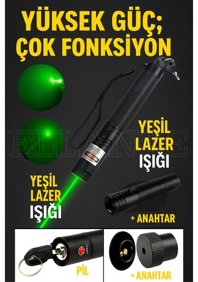 Yeni Pro Model - Pro X Yeşil Şarjlı Lazer Pointer Metal Kasa Green Laser Ultra Güçlü 5 Km