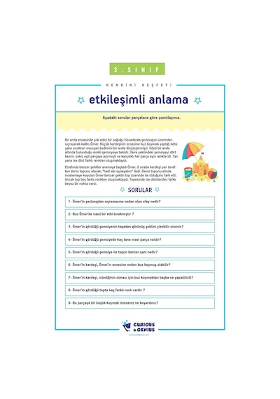 Curious&Genius Pat 3. Sınıf Bilişsel Beceriler Geliştirme Aktivite Seti