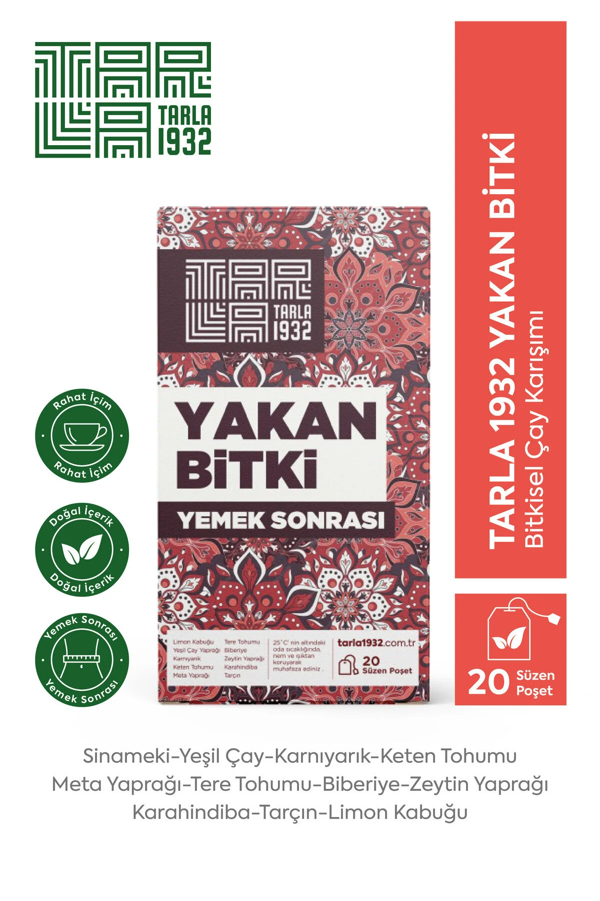 Tarla 1932 Yakan Bitki Çayı Doğal Bitki Karışımı Sıfır Kimyasal Özel Bitki leri