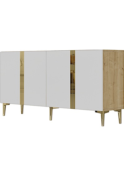 Ka1598dbg Anka Konsol Ve Tv Sehpası Safirmeşe-beyaz-gold 150cm