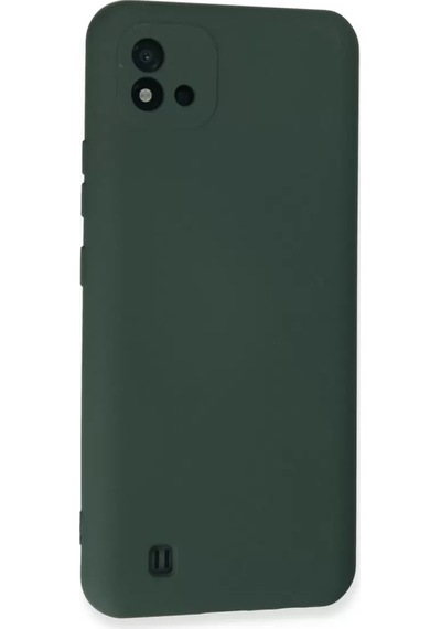 Newface Realme C11 2021 Kılıf Nano İçi Kadife Silikon - Koyu Yeşil