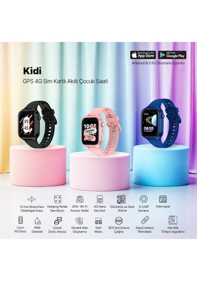 Ttec 2KSW02 Kidi GPS 4G Sim Kartlı Akıllı Çocuk Saati