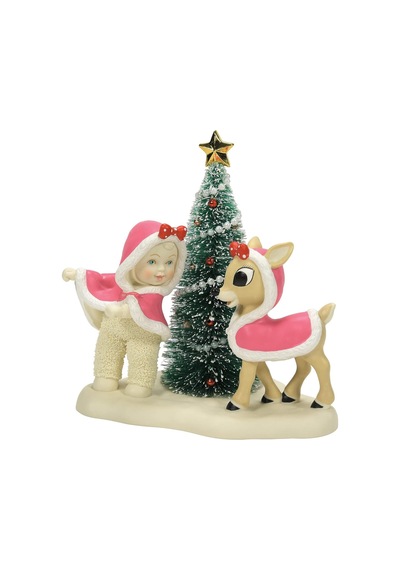 Snowbabies Rudolph Kırmızı Burunlu Ren Geyiği Mutlu Noeller Clarice Heykelcik, 15 Cm, Çok Renkli Diğer