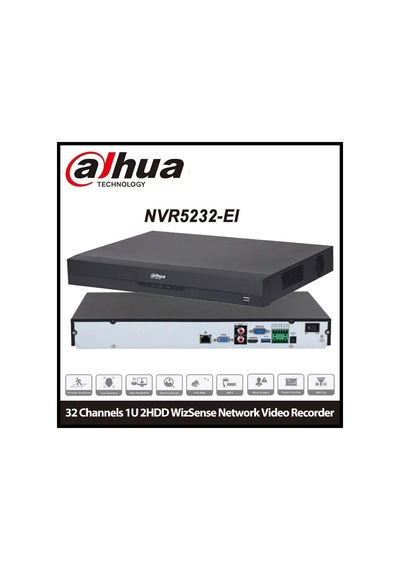 Dahua Nvr5232-eı, 32kanal, 12mpix, H265+, 2 Hdd Desteği, 1080p Kayıt, 320mbps Bant Genişliği, Nvr