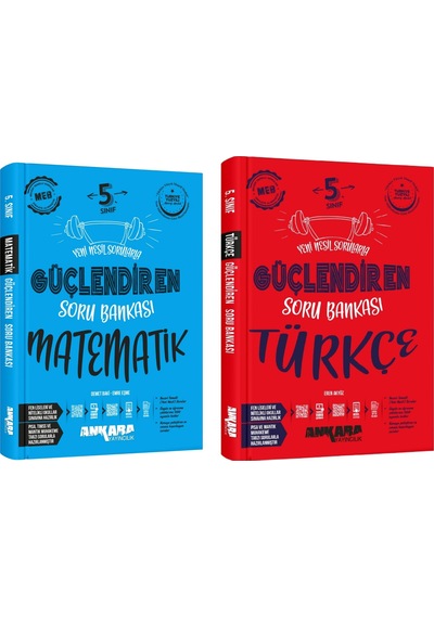 Ankara 2025 5. Sınıf Matematik + Türkçe Güçlendiren Soru Bankası Seti 2 Kitap Güncel Müfredat