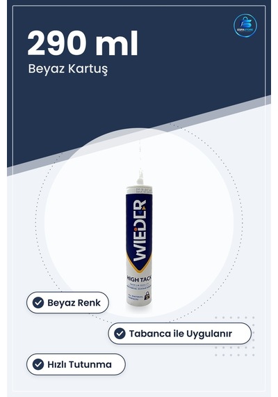 High Tack Montaj Yapıştırıcı 290 Ml Beyaz Kartuş Hiçbir Yüzeyde Y